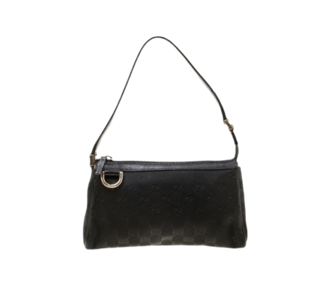 Gucci Black GG Canvas and Leather D Ring Abbey Pochette - Picture 3 of 14